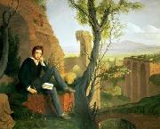 Joseph Severn Posthumous Portrait of Shelley Writing Prometheus Unbound oil on canvas